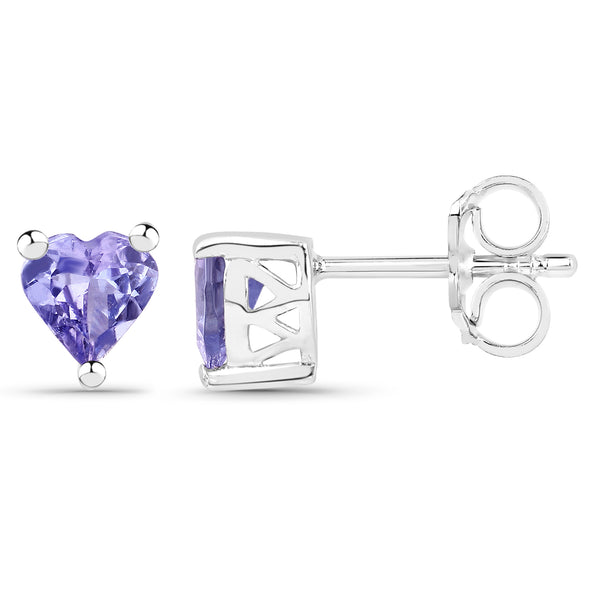 0.90 Carat Genuine Tanzanite .925 Sterling Silver Earrings