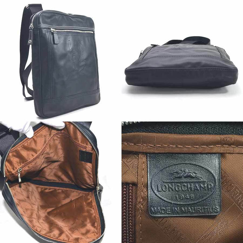 Longchamp LONGCHAMP Shoulder Bag Black Leather Mens 1714189047