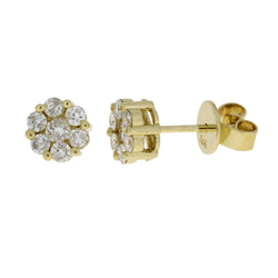 Genuine .58ct Diamond Stud Earrings 14KT Yellow Gold