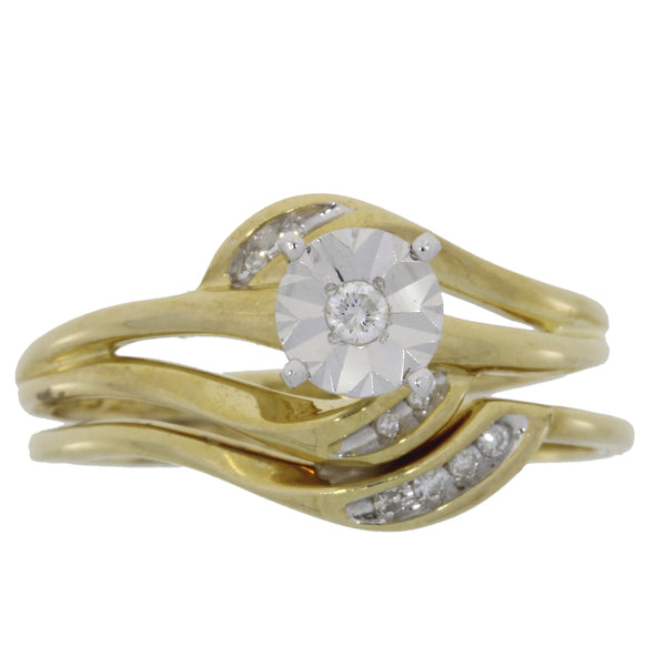 .05ct Diamond Engagement Ring Set 10KT Yellow Gold