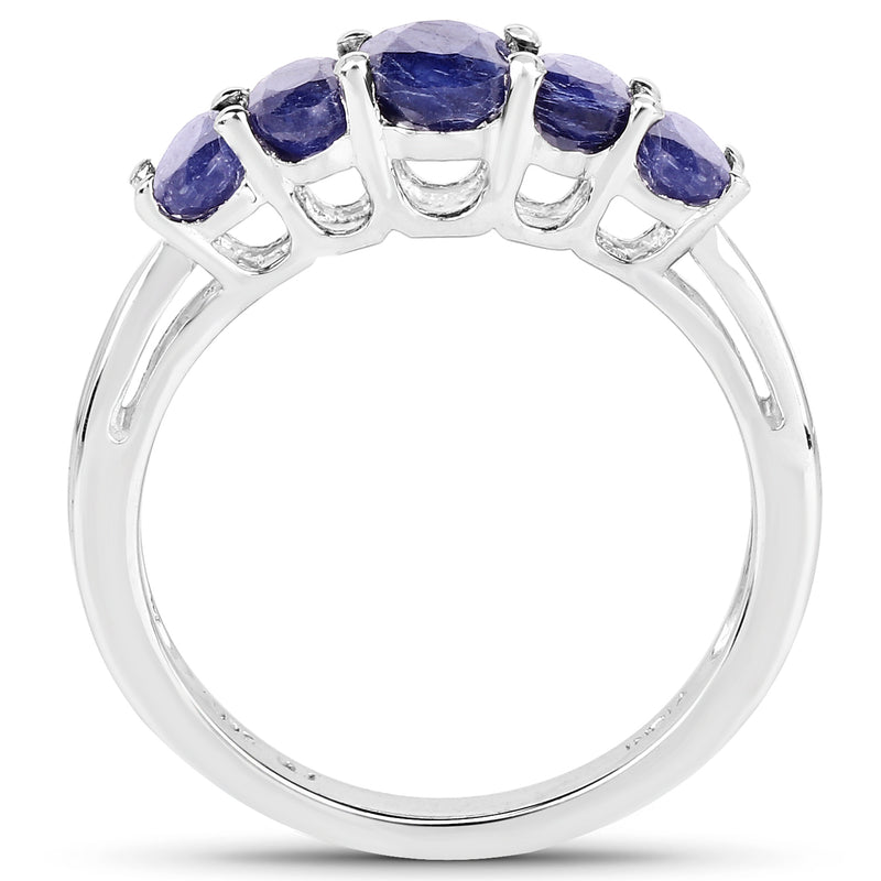 1.69 Carat Glass Filled Sapphire .925 Sterling Silver Ring