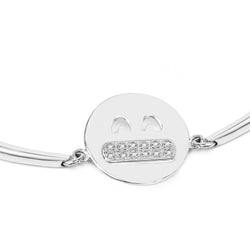 0.09 Carat Genuine White Topaz .925 Sterling Silver Bracelet