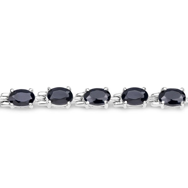 12.10 Carat Genuine Black Sapphire .925 Sterling Silver Bracelet