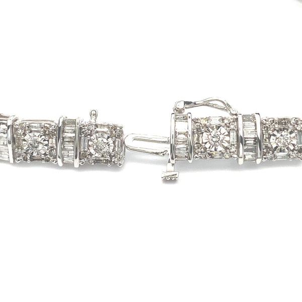 Natural 5.00ct Diamond Tennis Bracelet 10KT White Gold