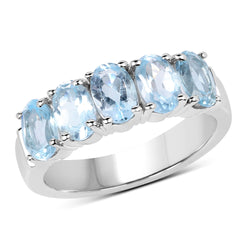 2.55 Carat Genuine  Blue Topaz .925 Sterling Silver Ring