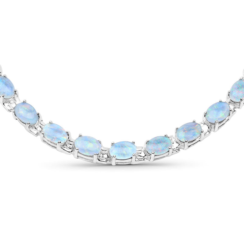 32.83 Carat Genuine Opal .925 Sterling Silver Necklace