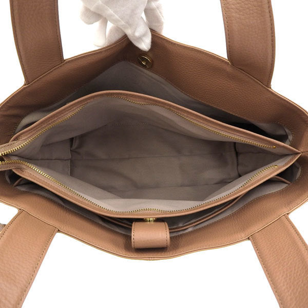 ATAO Womens Leather Tote Bag Pink Beige