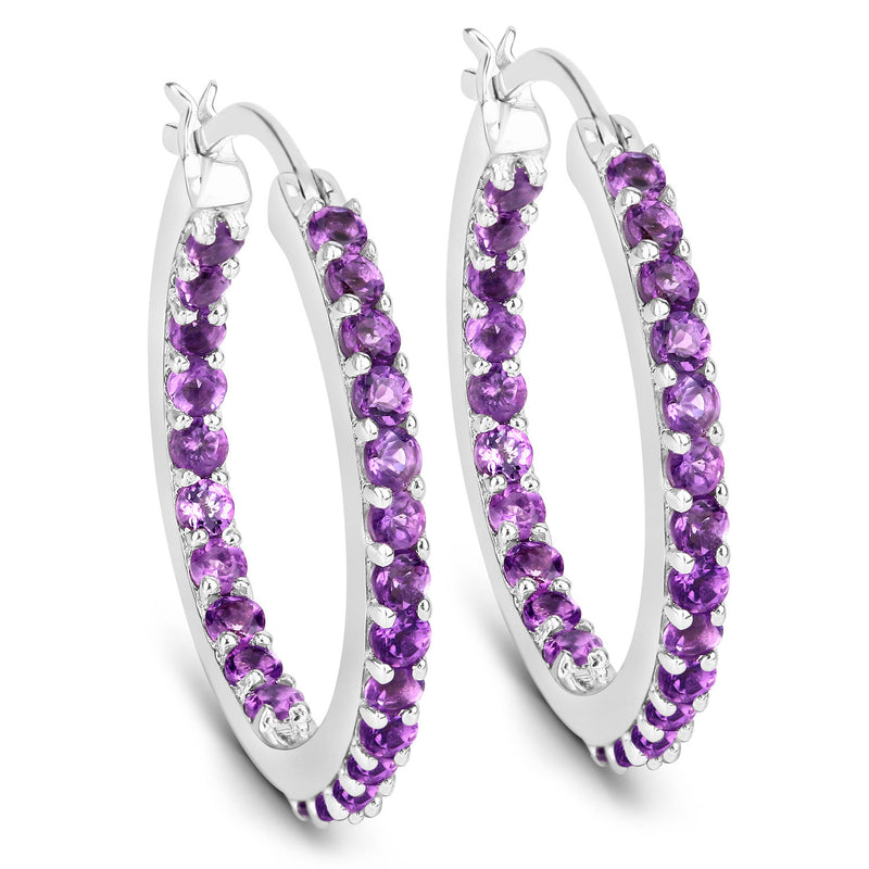 1.44 Carat Genuine Amethyst .925 Sterling Silver Earrings