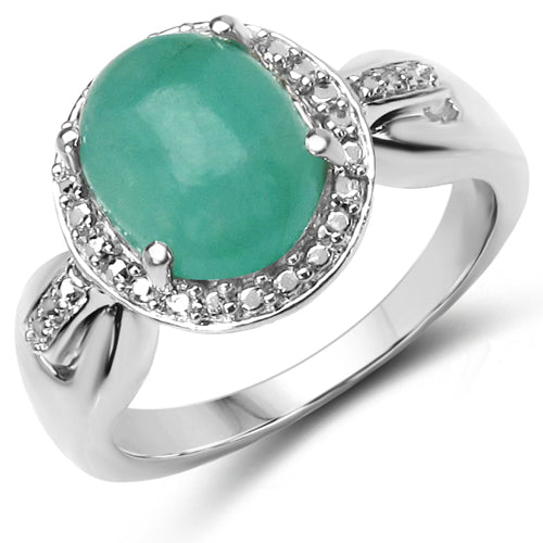 14K Yellow Gold Plated 3.60 Carat Genuine Emerald .925 Sterling Silver Ring