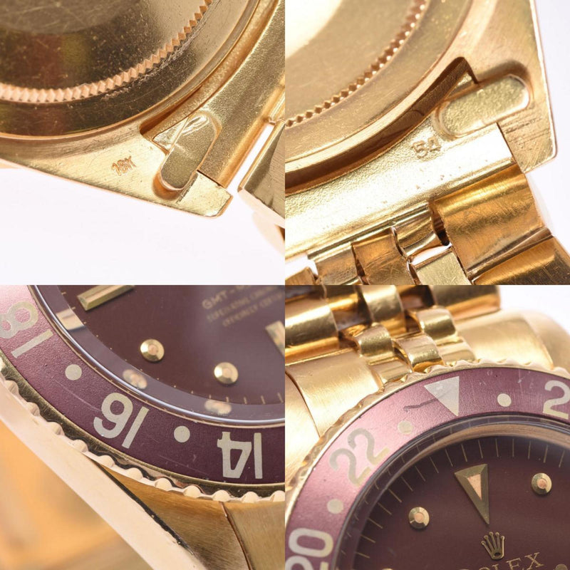ROLEX GMT Master 1675/8 Men's YG Watch Automatic Brown Dial