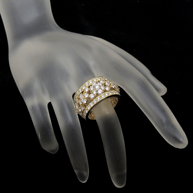 Van Cleef & Arpels 750YG 5.66ct Snowflake Band Diamond Ladies Ring 750 Yellow Gold