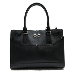 Salvatore Ferragamo Handbag Gancio Black Silver Leather