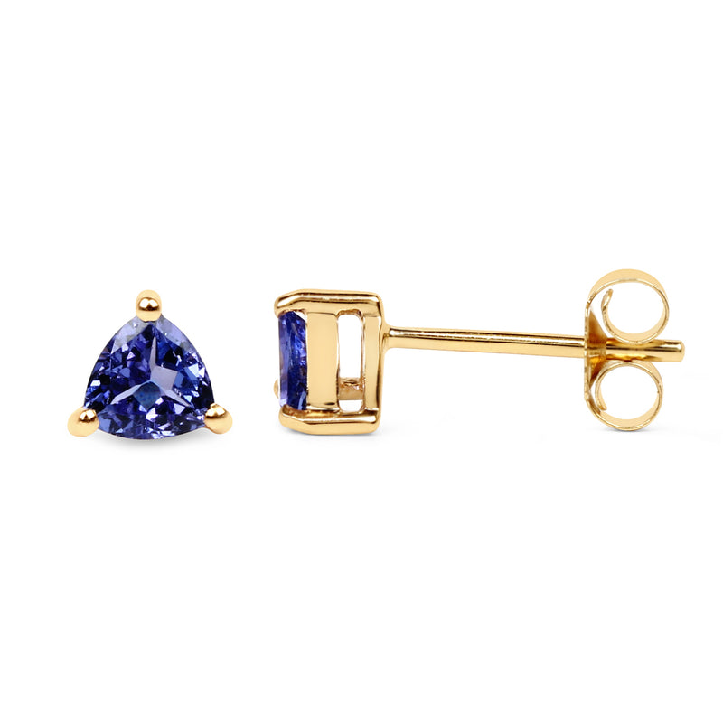 0.50 Carat Genuine Tanzanite 14K Yellow Gold Earrings