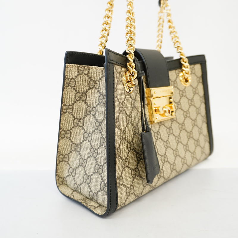 Auth Gucci Shoulder Bag GG Supreme 498156 Shoulder Bag Beige / Black