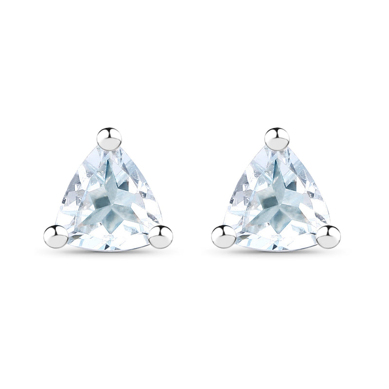 0.32 Carat Genuine Aquamarine .925 Sterling Silver Earrings