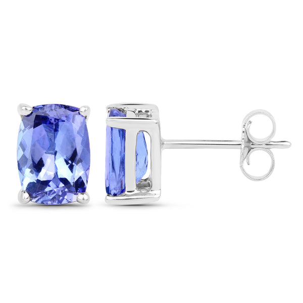 2.15 Carat Genuine Tanzanite 14K White Gold Earrings