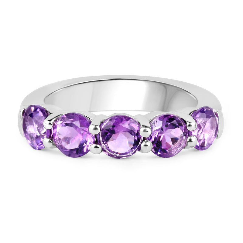 2.25 Carat Genuine Amethyst .925 Sterling Silver Ring