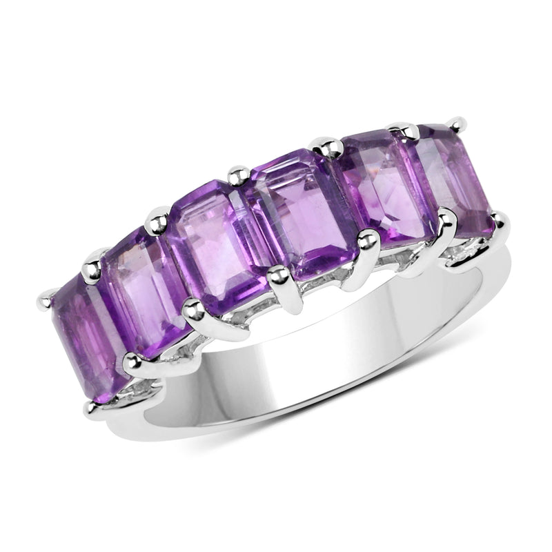 3.30 Carat Genuine Amethyst .925 Sterling Silver Ring