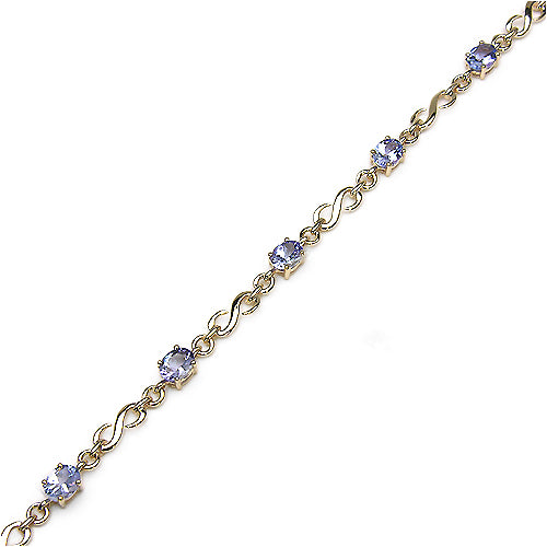 2.97 Carat Genuine Tanzanite 14K Yellow Gold Bracelet