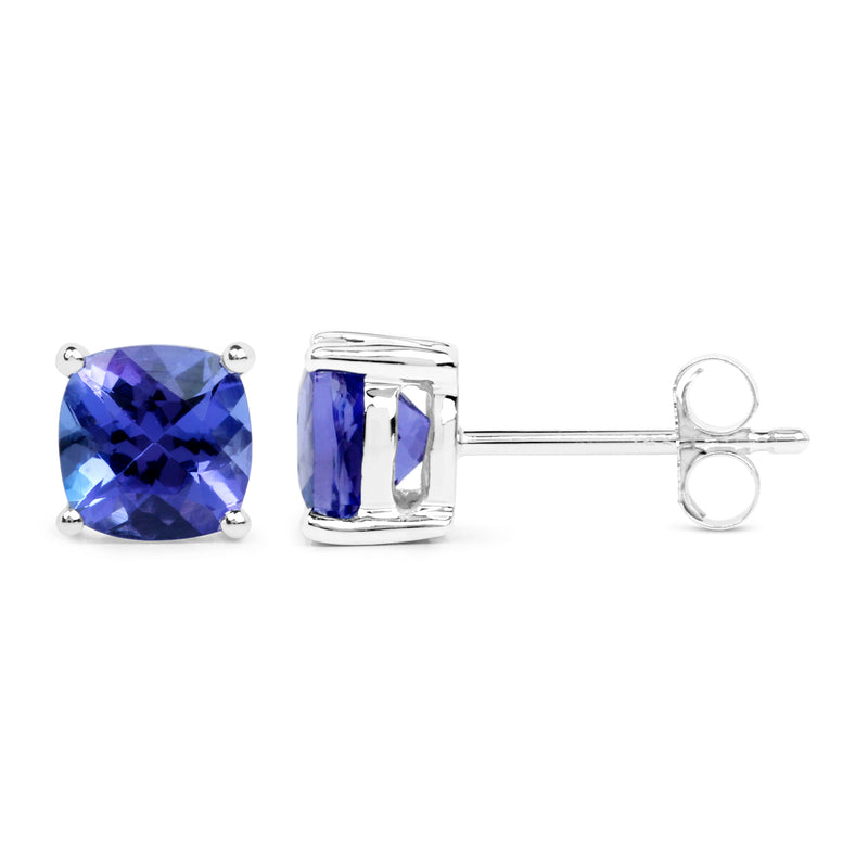 1.90 Carat Genuine Tanzanite 14K White Gold Earrings