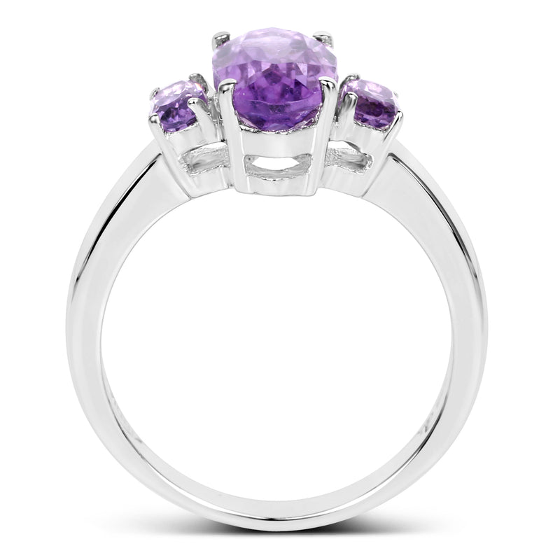 2.42 Carat Genuine Amethyst .925 Sterling Silver Ring