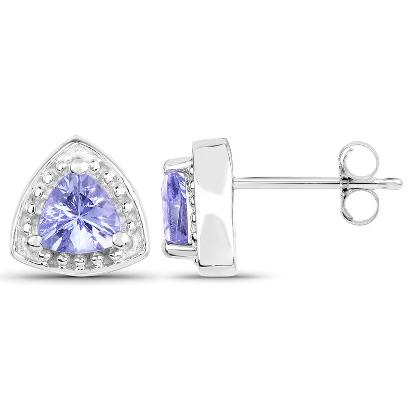 0.86 Carat Genuine Tanzanite .925 Sterling Silver Earrings