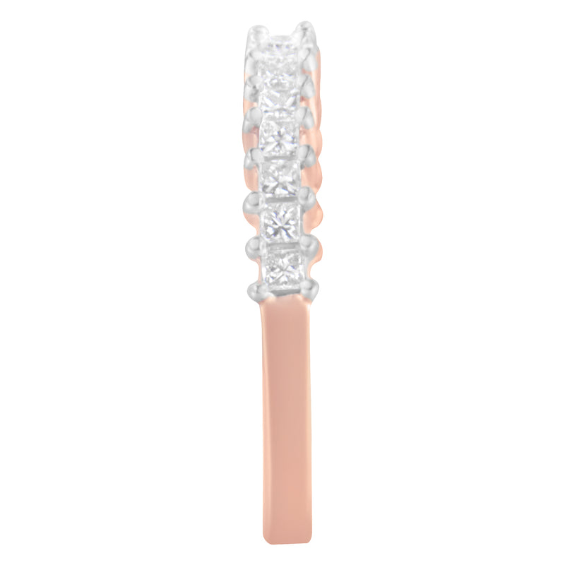 10K Rose Gold Flashed .925 Sterling Silver Diamond Band Ring (1/2 Cttw, J-K Color, I1-I2 Clarity) - Size 7