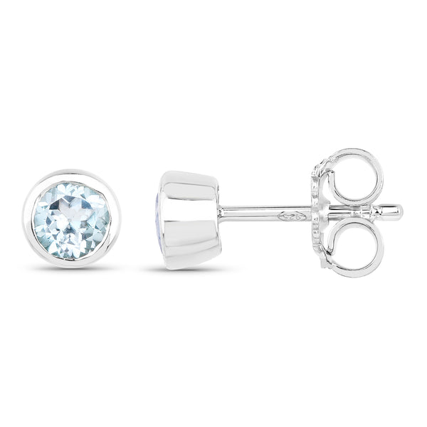 0.64 Carat Genuine Blue Topaz .925 Sterling Silver Earrings