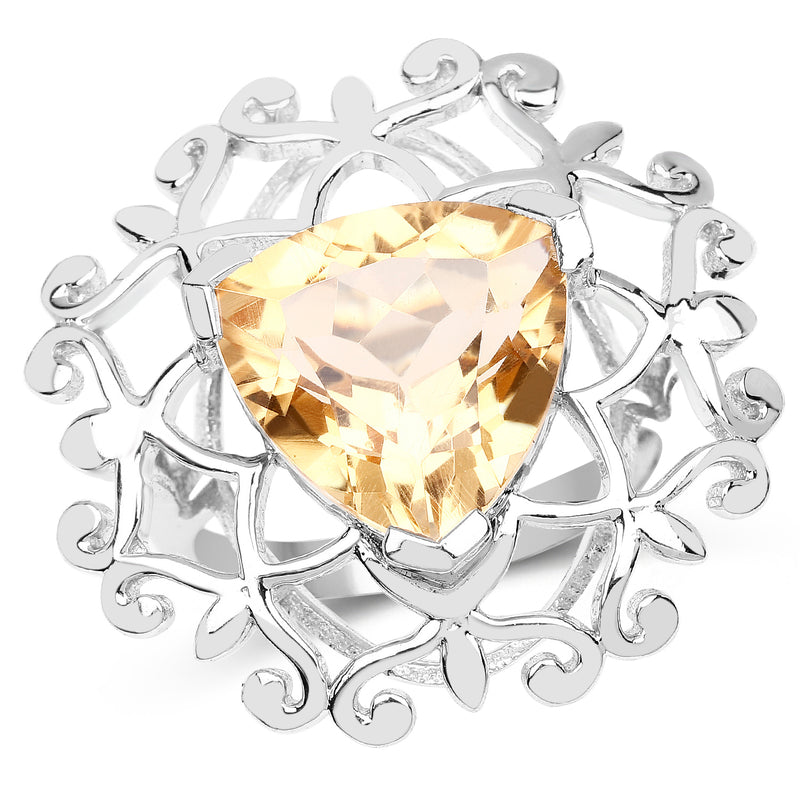 5.71 Carat Genuine Citrine .925 Sterling Silver Ring