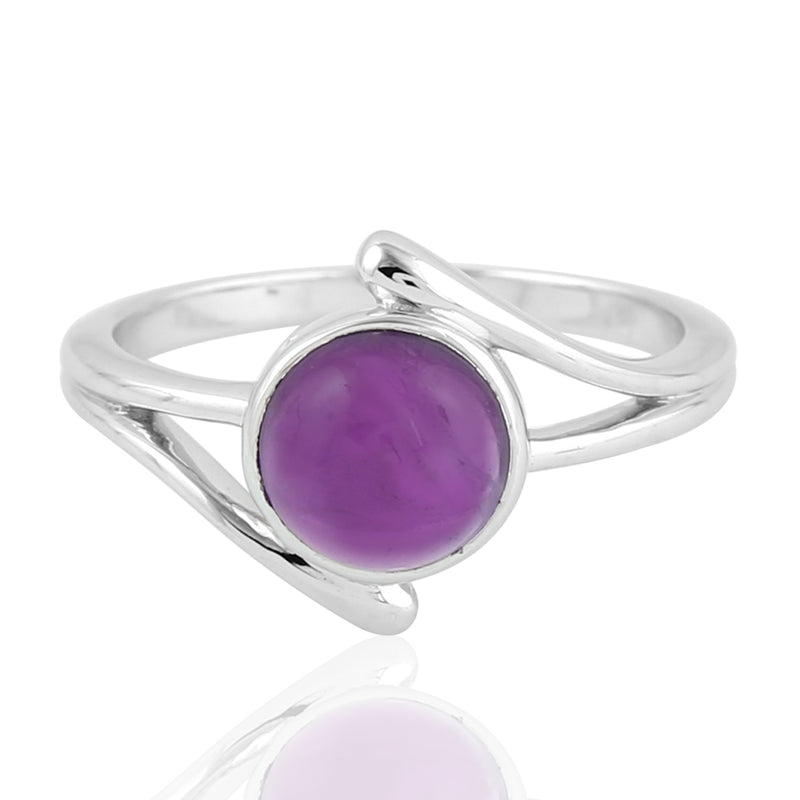 2.13 Natural Amethyst Single Stone Ring 925 Sterling Silver Jewelry