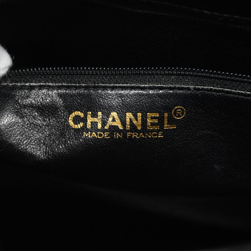 Auth Chanel Reprint Tote Womens Caviar Leather HandbagTote Bag Black