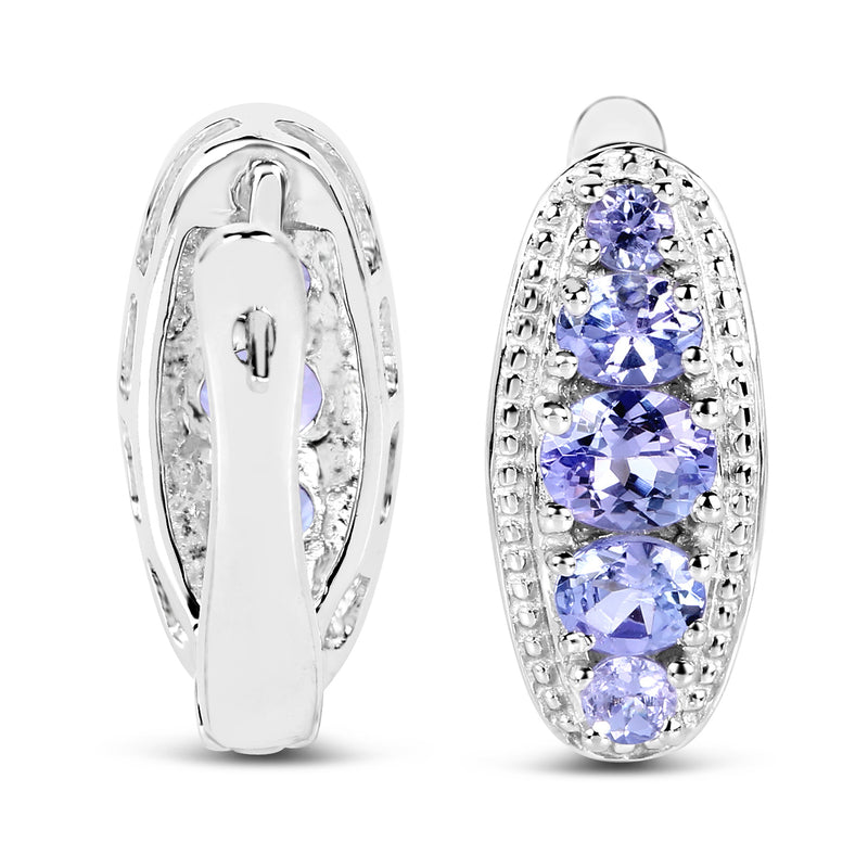 1.62 Carat Genuine Tanzanite .925 Sterling Silver Earrings