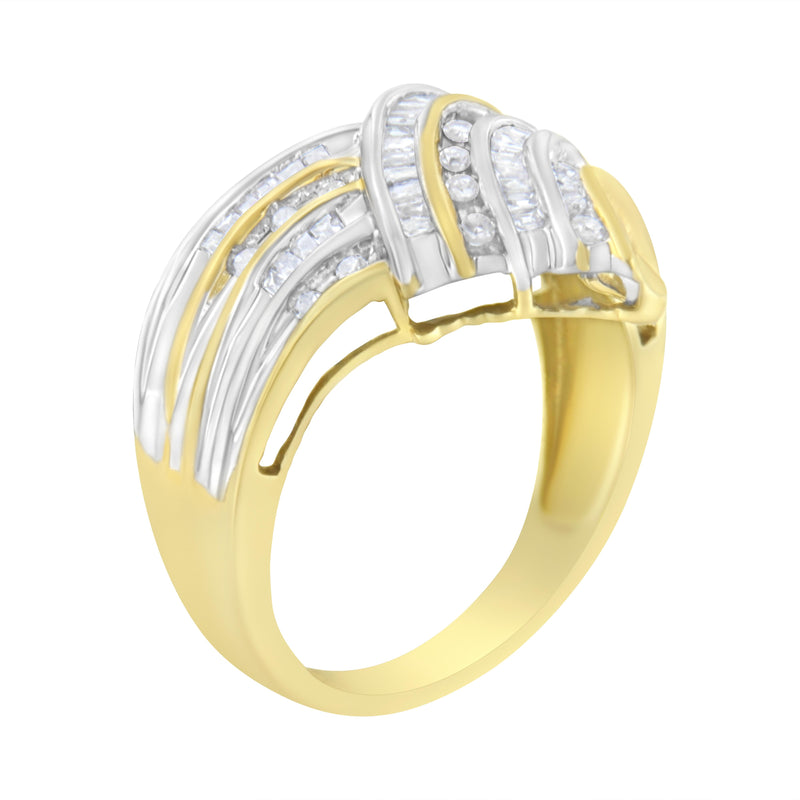 10K Yellow and White Gold 1/2 ct TDW Diamond Bypass Ring (I-JI2-I3)