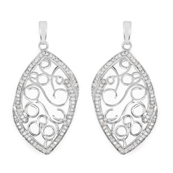 0.73 Carat Genuine White Diamond .925 Sterling Silver Earrings