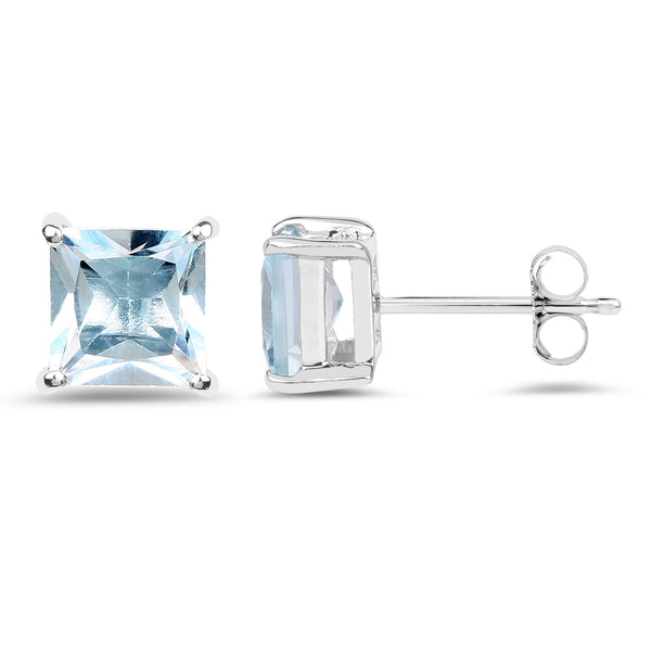 2.50 Carat Genuine Blue Topaz .925 Sterling Silver Earrings