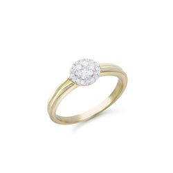 0.24 CTS CERTIFIED DIAMONDS 14K YELLOW GOLD DESIGNER RING SIZE 7.5