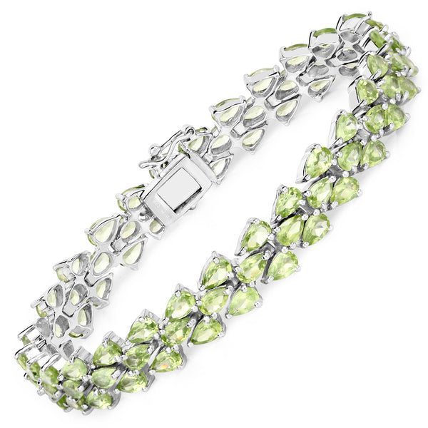 18.26 Carat Genuine Peridot .925 Sterling Silver Bracelet