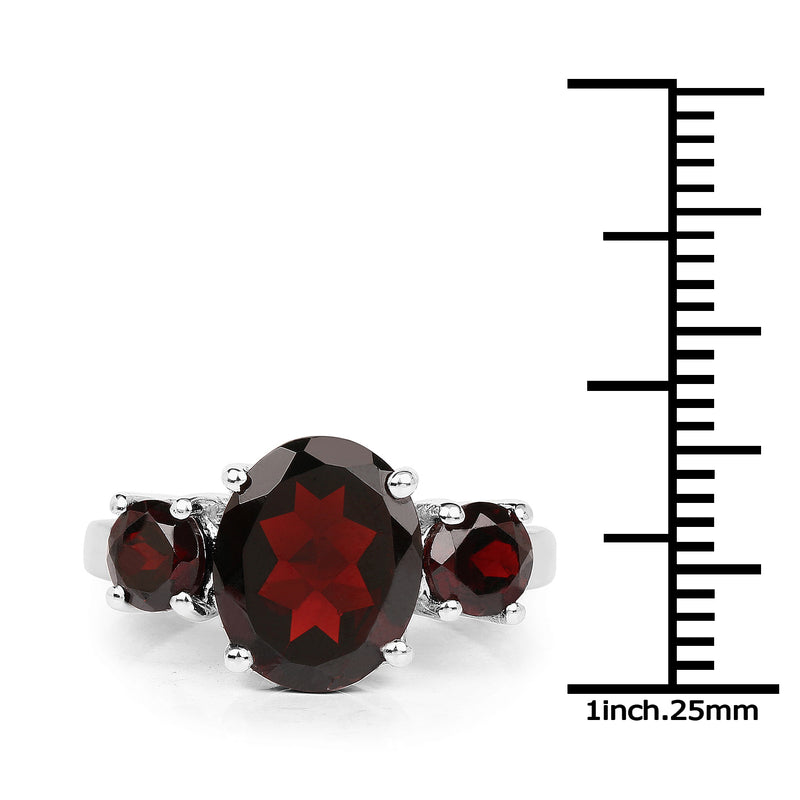 5.01 Carat Genuine Garnet .925 Sterling Silver Ring