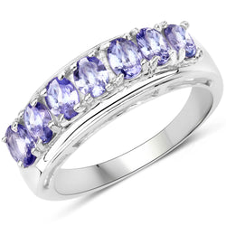 1.19 Carat Genuine Tanzanite .925 Sterling Silver Ring