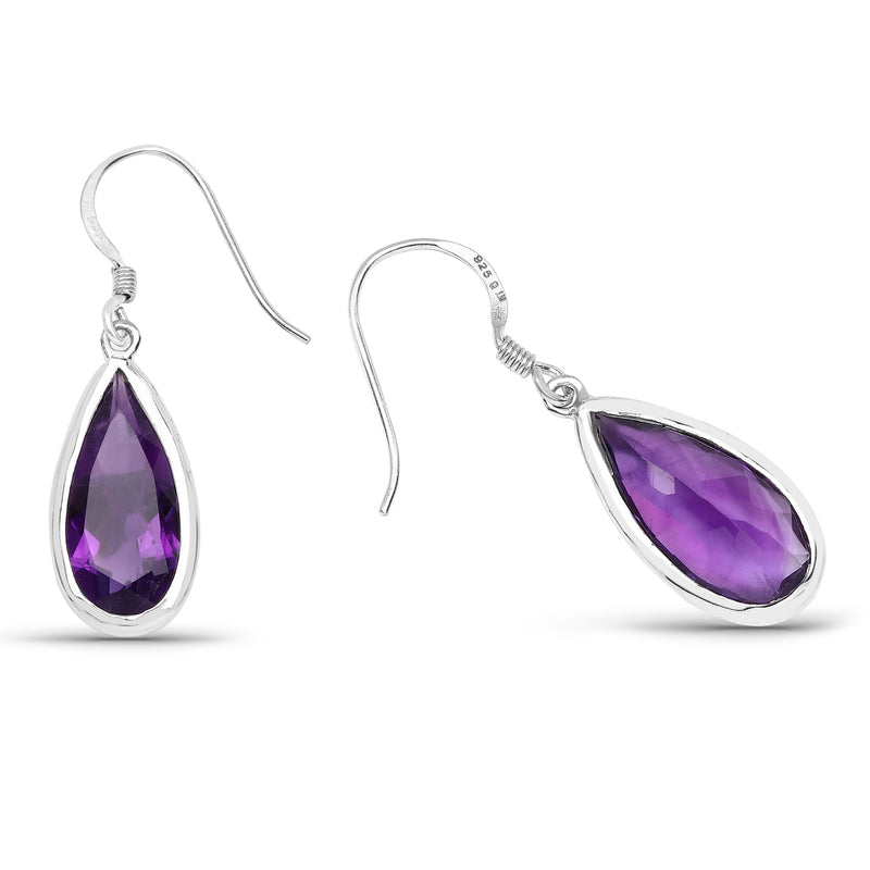 10.10 Carat Genuine Amethyst .925 Sterling Silver Earrings