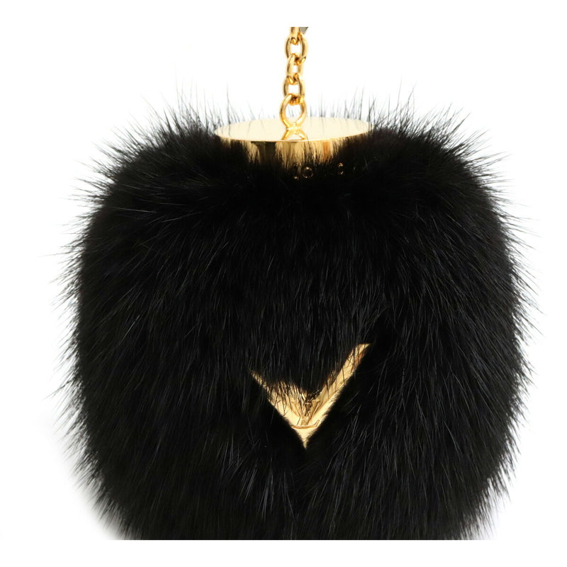 Louis Vuitton charm bubble V bag key chain ring black mink M00008