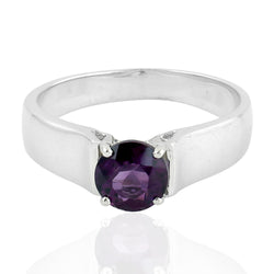 1.1ct Purple Amethyst Band Ring 925 Sterling Silver Jewelry