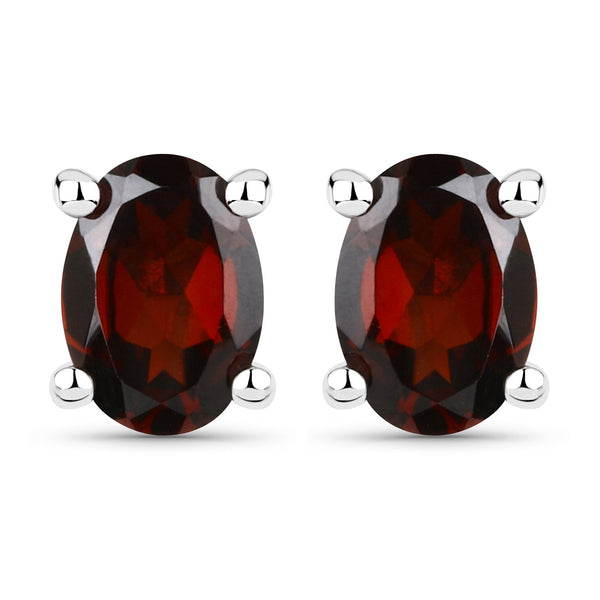 1.56 Carat Genuine Garnet .925 Sterling Silver Earrings