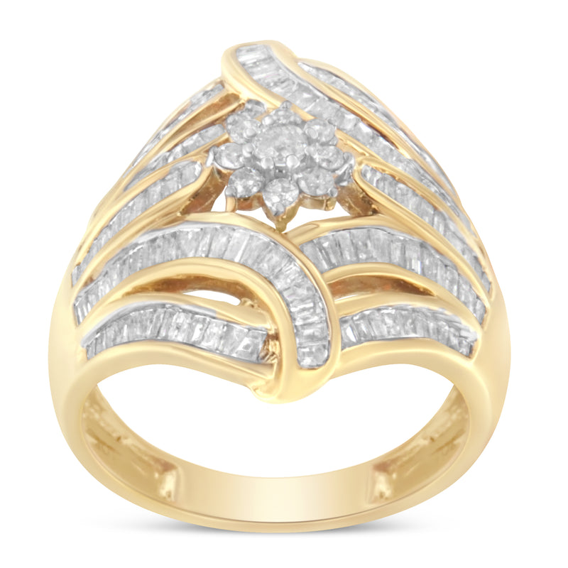 10K Yellow Gold Diamond Ring (1 Cttw, I-J Color, I2-I3 Clarity) - Size 7