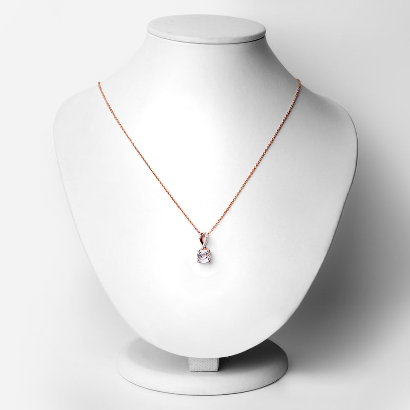 1.85 Carat Genuine Kunzite and White Topaz .925 Sterling Silver Pendant