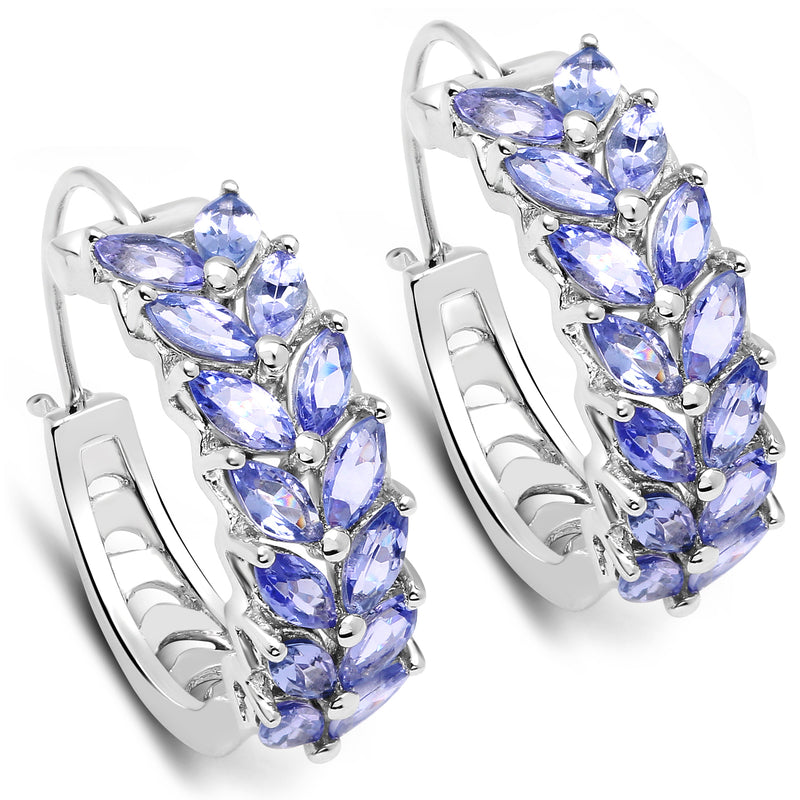 3.92 Carat Genuine Tanzanite .925 Sterling Silver Earrings