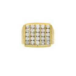 Natural 2.00ct Diamond Mens Ring 10KT Yellow Gold