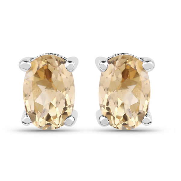 1.60 Carat Genuine Citrine .925 Sterling Silver Earrings