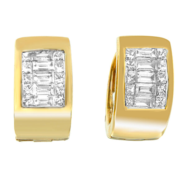 14K Yellow Gold 1/2 cttw Diamond Huggy Earrings (H-I, VS2-SI1)