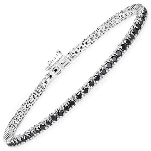 2.19 Carat Genuine Black Diamond .925 Sterling Silver Bracelet